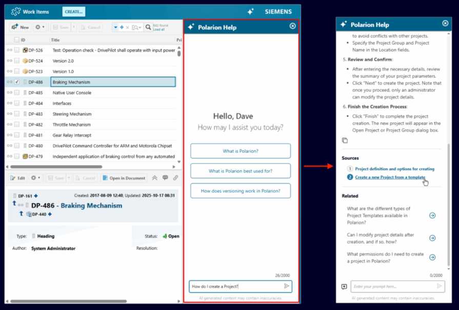 Polarion Help AI Chatbot